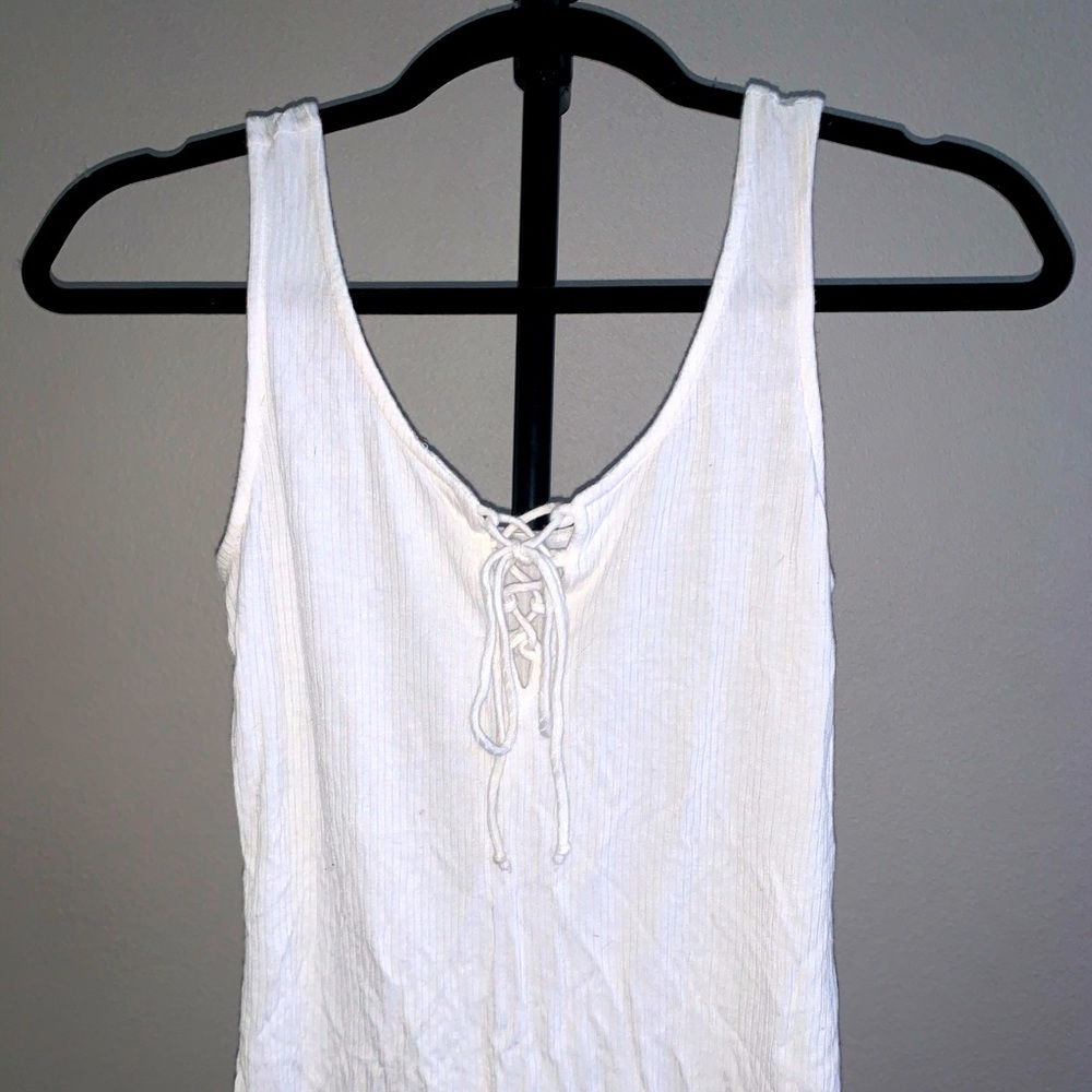 Tie-Front Ribbed Tank Top
